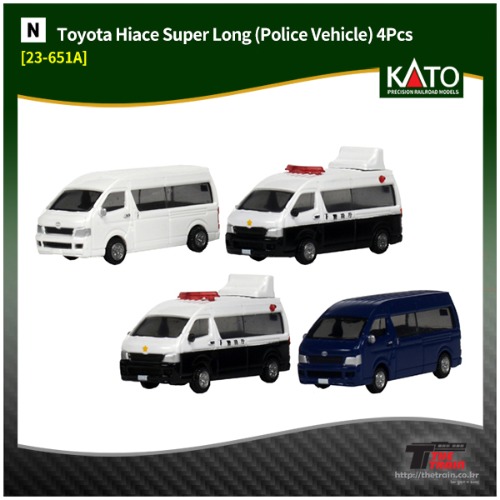 KATO 23-651A Toyota Hiace Super Long (Police Vehicle) 4Pcs