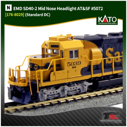 KATO 176-8209 EMD SD40-2 Mid Nose Headlight AT&amp;SF #5072