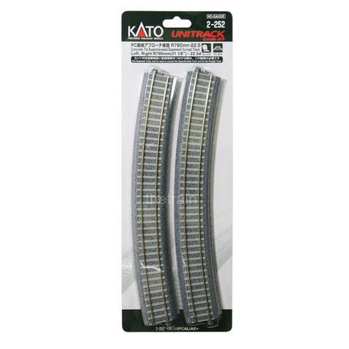KATO 2-252 Concrete Tie Curved Track R790-22.5 degrees (L/R Each 2pcs)