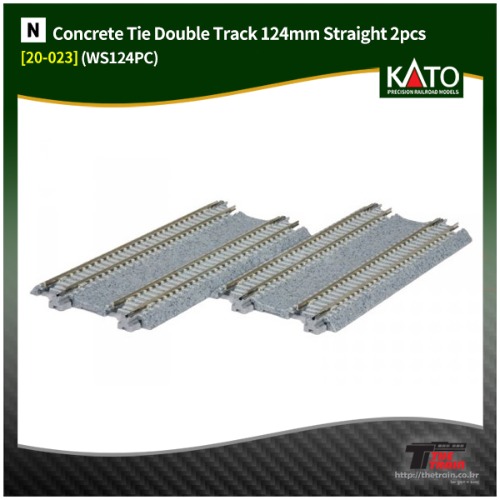 KATO 20-023 Double Track 124mm Straight  2pcs