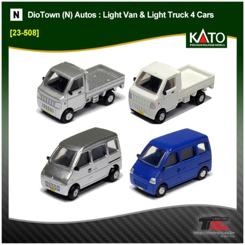 KATO 23-508 DioTown (N) Autos : Light Van &amp; Light Truck 4 Cars