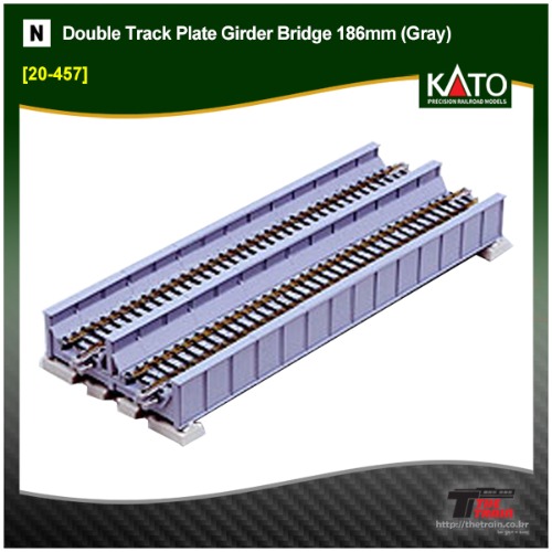 KATO 20-457 Unitrack Double Track Plate Girder Bridge 186mm (Gray)