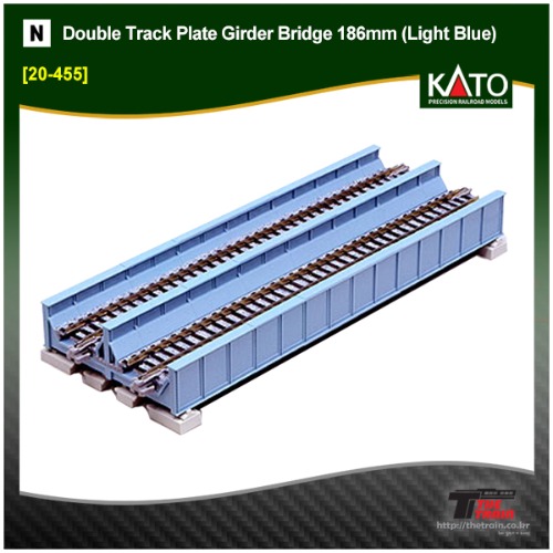 KATO 20-455 Unitrack Double Track Plate Girder Bridge 186mm (Light Blue)