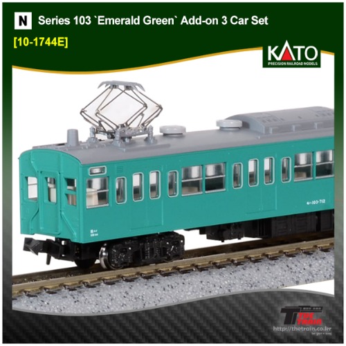 KATO 10-1744E Series 103 `Emerald Green` Add-on 3 Car Set