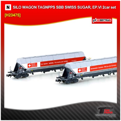 HOBBYTRAIN 23475 silo wagons Tagnpps &quot;Swiss Sugar&quot; of the SBB, epoch VI 2Car set