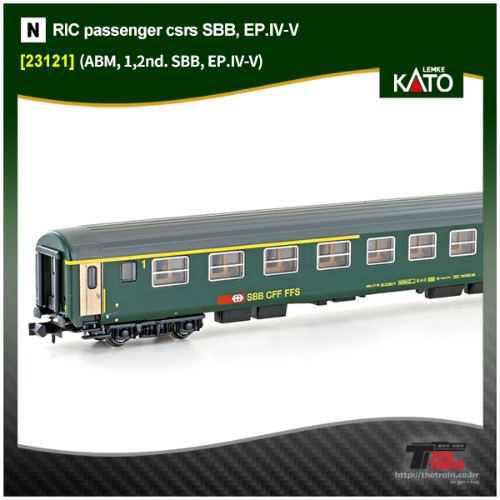 KATO K23121 RIC passenger csrs SBB, EP.IV-V