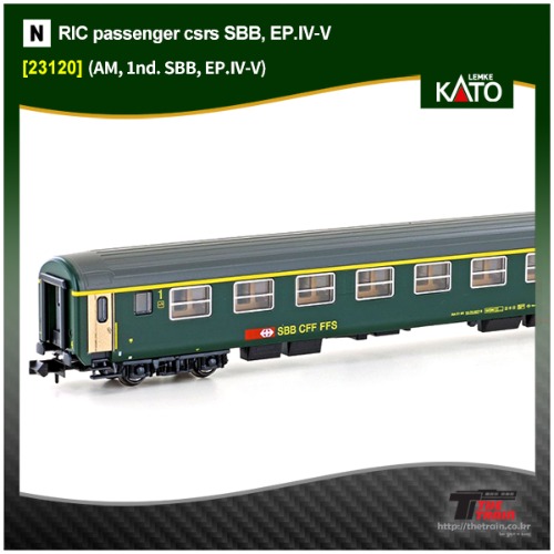 KATO K23120 RIC passenger csrs SBB, EP.IV-V