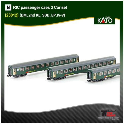 KATO K23012 RIC passenger caes 3 Car set