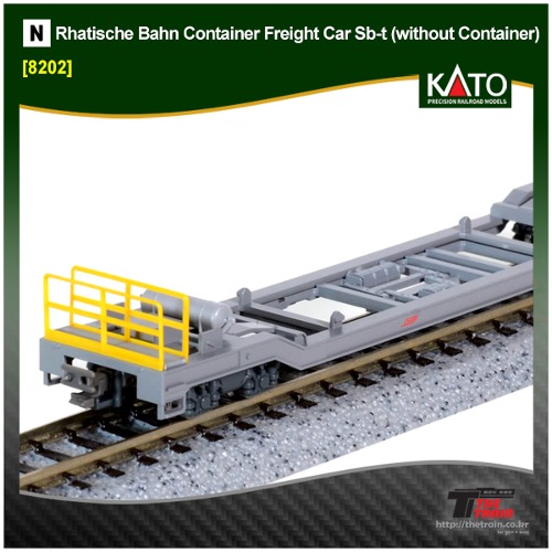 KATO 8202 Rhatische Bahn Container Freight Car Sb-t (without Container)