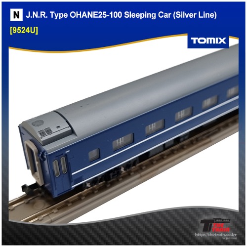 TOMIX 9524U J.N.R. Type OHANE25-100 Sleeping Car (Silver Line) (중고)