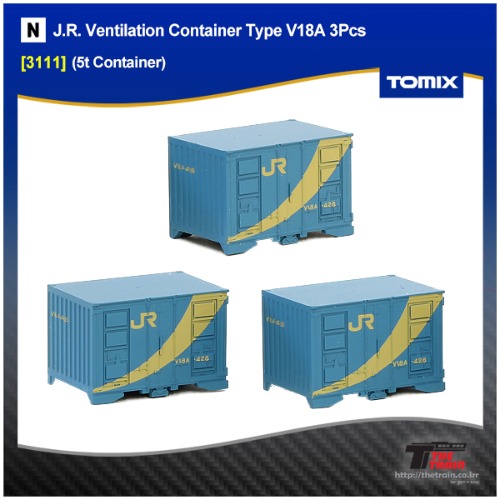 TOMIX 3111 J.R. Ventilation Container Type V18A (5t Container) 3Pcs