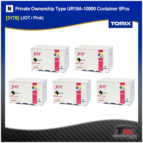 TOMIX 3176 Private Ownership Type UR19A-10000 Container (JOT / Pink) 5Pcs