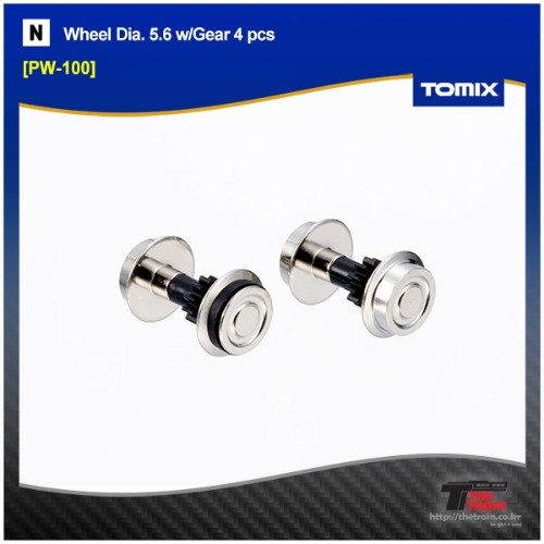 TOMIX PW-100 Wheel Dia. 5.6 w/Gear 4 pcs