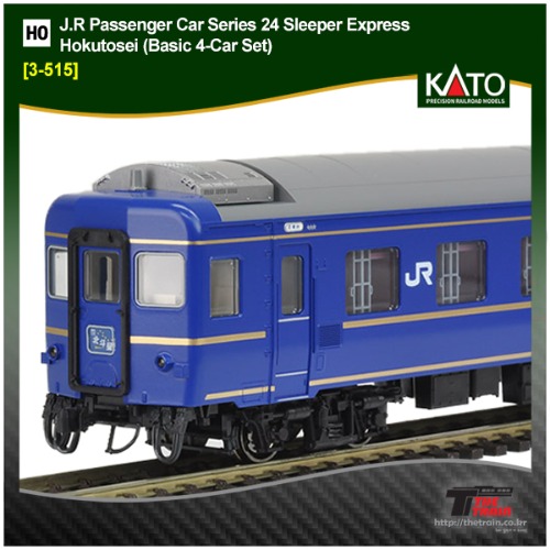 KATO 3-515 (HO) J.R Passenger Car Series 24 Sleeper Express Hokutosei (Basic 4Car Set)